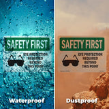 Eye Protection Required Beyond With Symbol