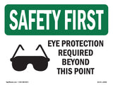 Eye Protection Required Beyond With Symbol