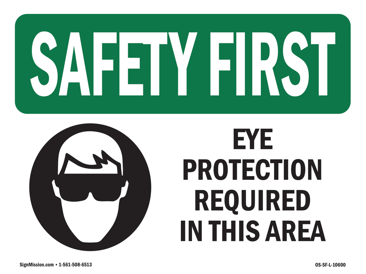 Eye Protection Required In This Area With Symbol