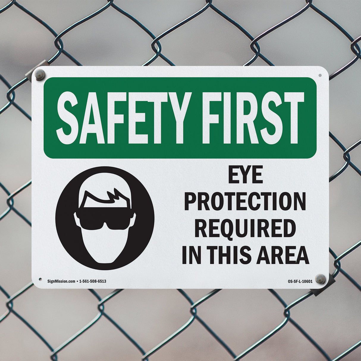 Eye Protection Required In This Area With Symbol