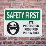 Eye Protection Required In This Area With Symbol