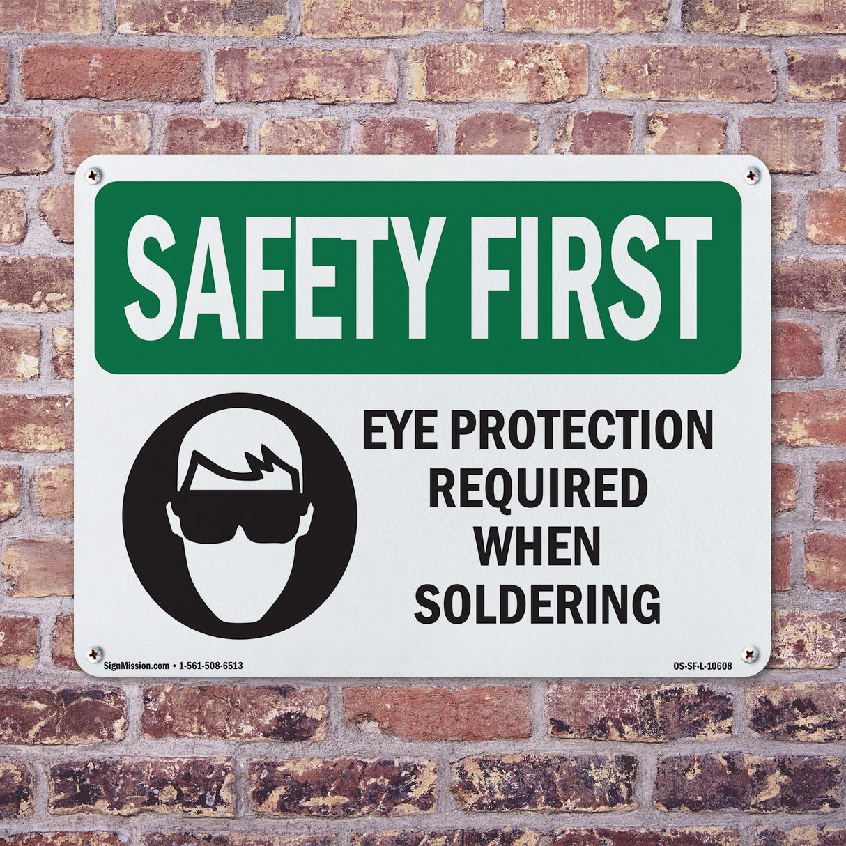 Eye Protection Required When Soldering With Symbol