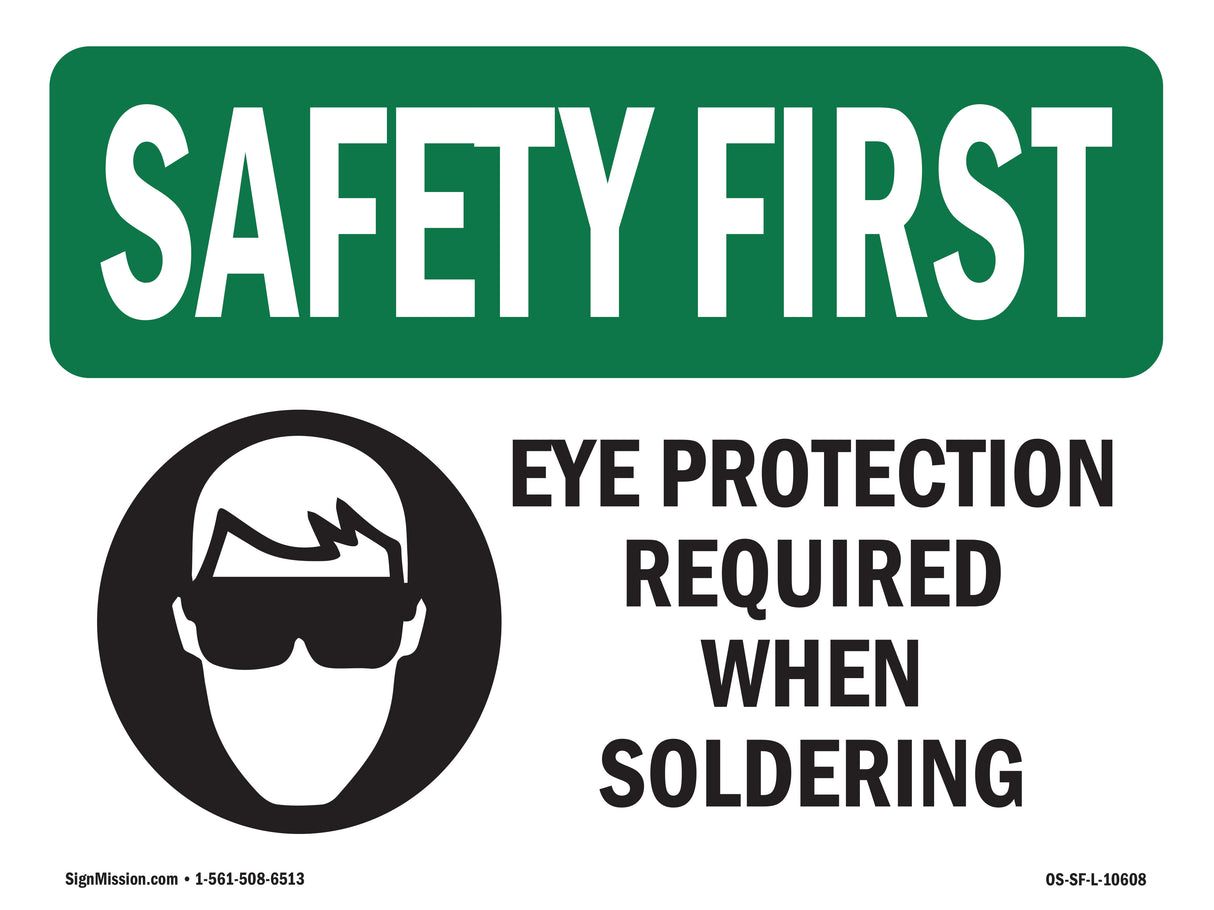 Eye Protection Required When Soldering With Symbol