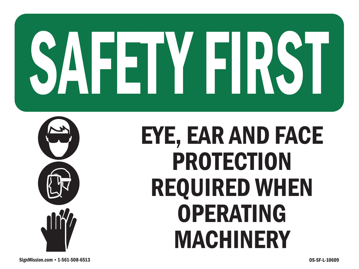 Eye, Ear And Face Protection With Symbol