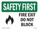 Fire Exit Do Not Block With Symbol