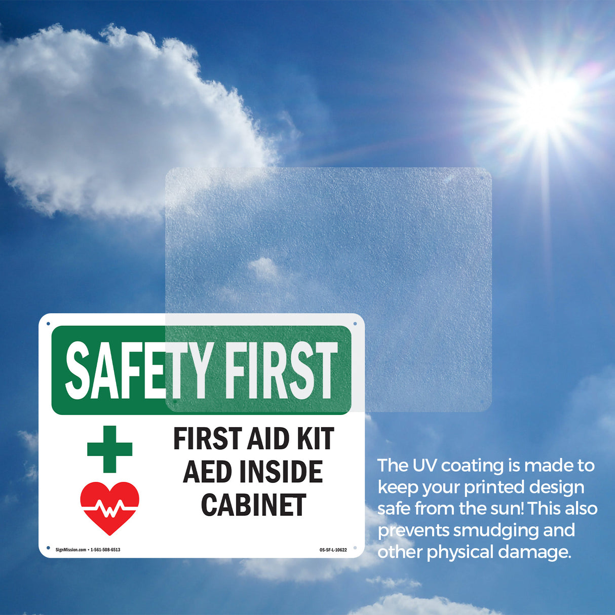 First Aid Kit AED Inside Cabinet With Symbol