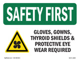 Gloves, Gowns, Thyroid Shields With Symbol