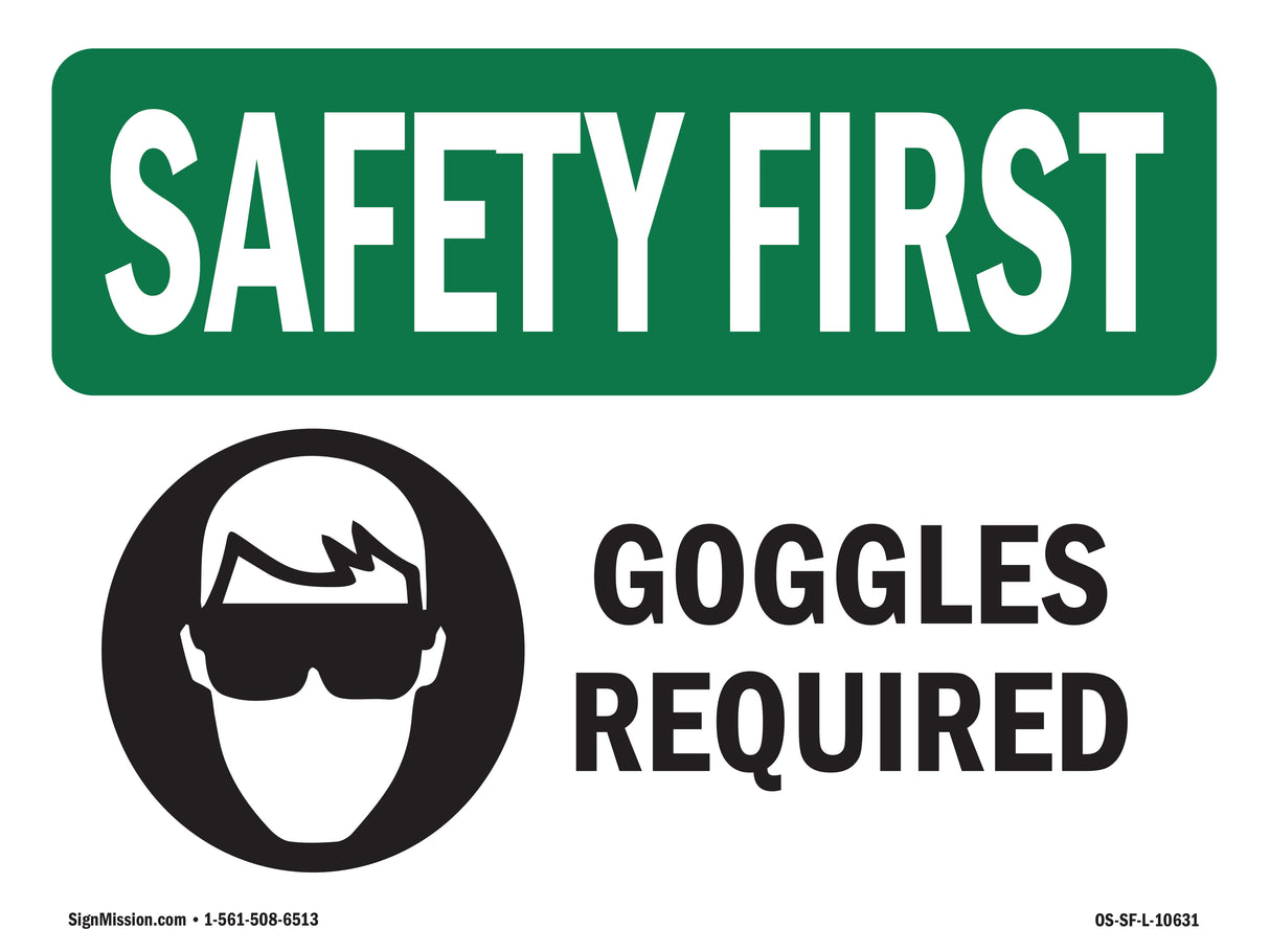 Goggles Required With Symbol