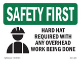 Hard Hat Required With Any Overhead With Symbol