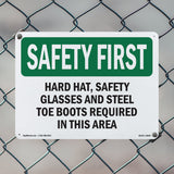 Hard Hat, Safety Glasses And Steel Toe Boots