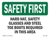 Hard Hat, Safety Glasses And Steel Toe Boots