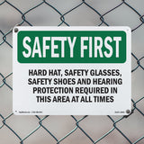 Hard Hat, Safety Glasses, Safety Shoes And