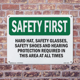 Hard Hat, Safety Glasses, Safety Shoes And