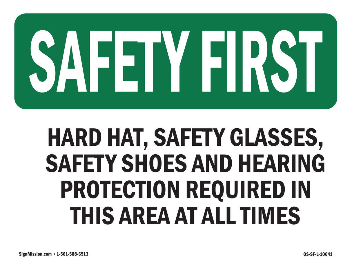 Hard Hat, Safety Glasses, Safety Shoes And