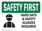 Hard Hats & Safety Glasses Required With Symbol