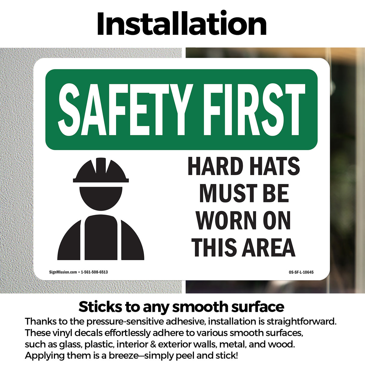 Hard Hats Must Be Worn In This Area With Symbol
