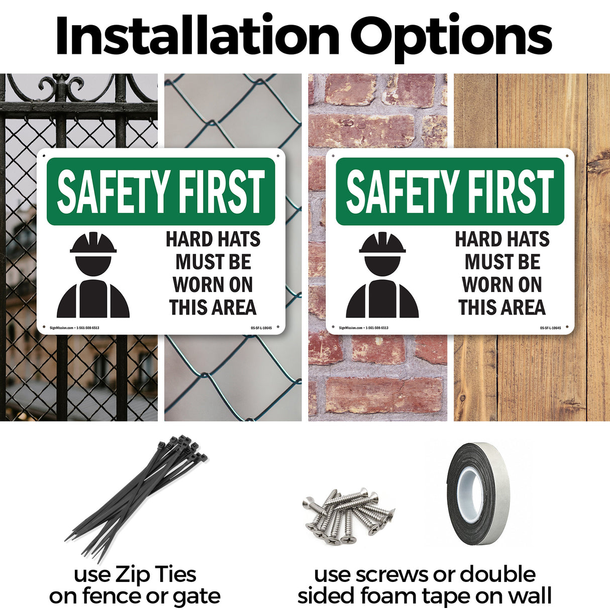 Hard Hats Must Be Worn In This Area With Symbol