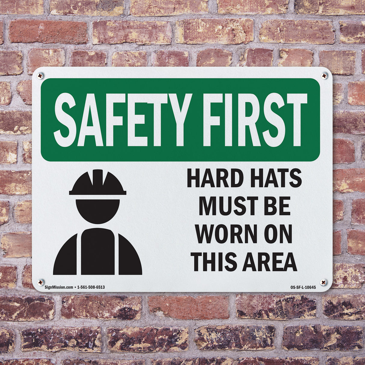 Hard Hats Must Be Worn In This Area With Symbol