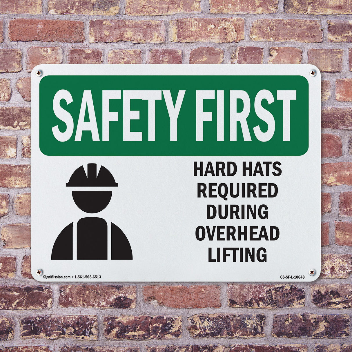 Hard Hats Required During Overhead With Symbol
