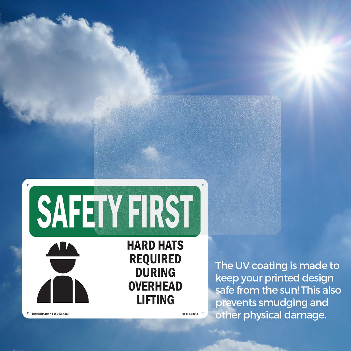 Hard Hats Required During Overhead With Symbol