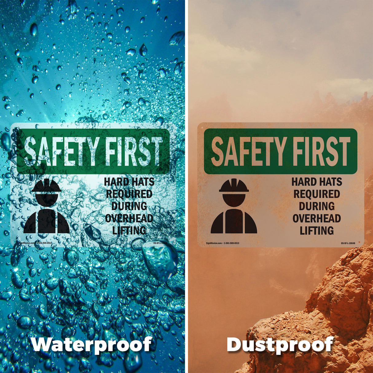 Hard Hats Required During Overhead With Symbol