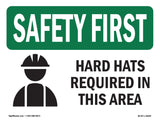 Hard Hats Required In This Area With Symbol
