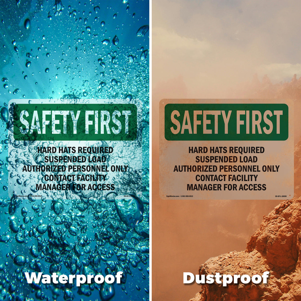 Hard Hats Required Suspended Load Authorized