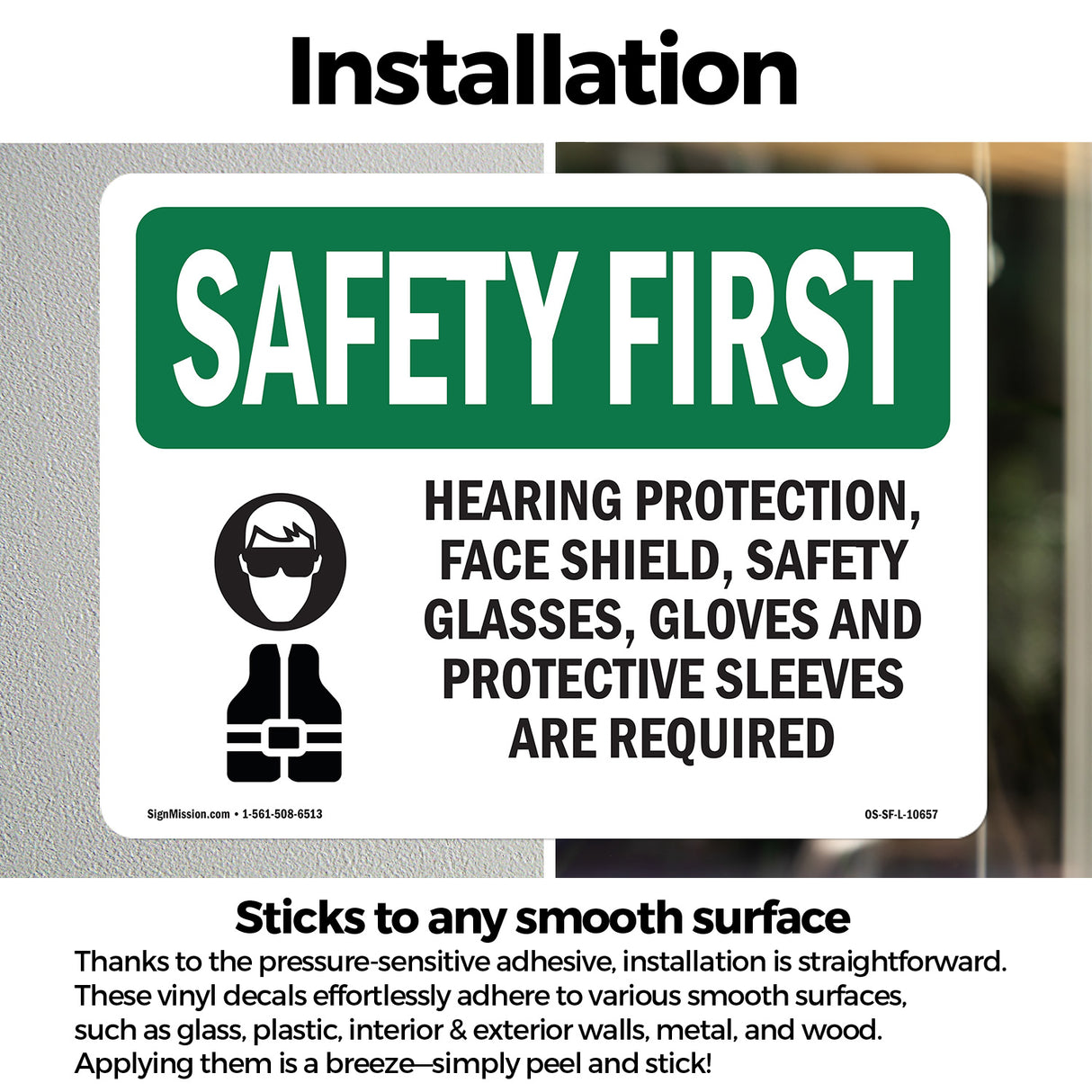 Hearing Protection, Face Shield, With Symbol