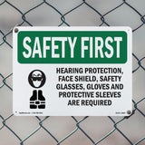 Hearing Protection, Face Shield, With Symbol