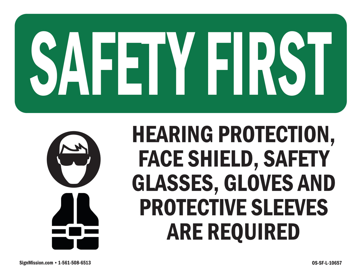 Hearing Protection, Face Shield, With Symbol