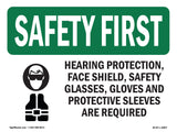 Hearing Protection, Face Shield, With Symbol