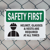 Helmet, Glasses & Vests Are With Symbol