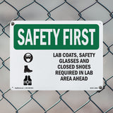 Lab Coats, Safety Glasses And With Symbol
