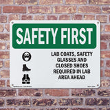 Lab Coats, Safety Glasses And With Symbol