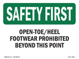 Open-Toe Heel Footwear Prohibited