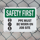 PPE Must Be Worn On Job Site With Symbol