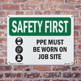 PPE Must Be Worn On Job Site With Symbol