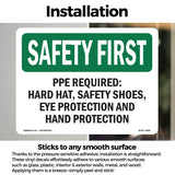 PPE Required - Hard Hat, Safety Shoes, Eye