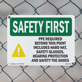 PPE Required Beyond This Point With Symbol
