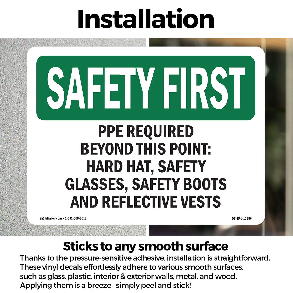 PPE Required Beyond This Point-Hard Hat,