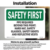 PPE Required Beyond This Point-Hard Hat,