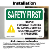 Proper Footwear Required No With Symbol