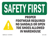 Proper Footwear Required No With Symbol