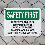 Proper PPE Required Beyond This Point - Hard