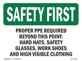 Proper PPE Required Beyond This Point - Hard