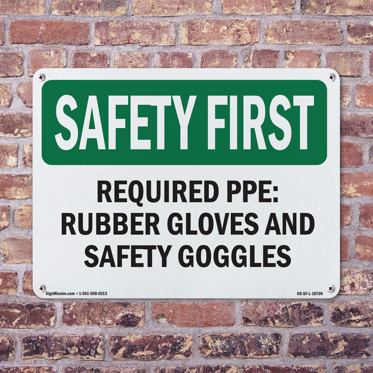 Required PPE Rubber Gloves And