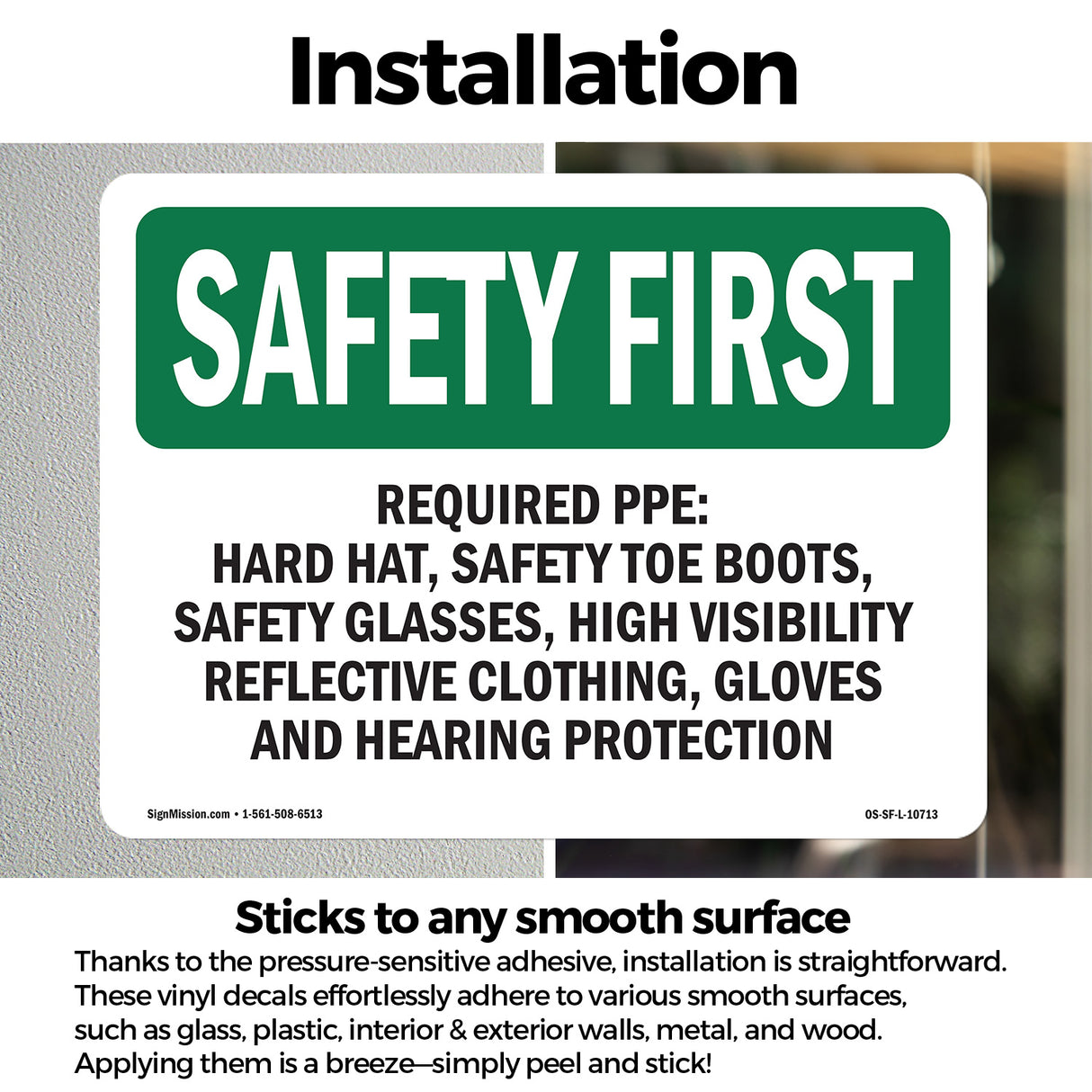 Required PPE Hard Hat, Safety