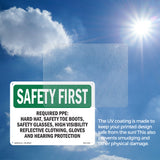 Required PPE Hard Hat, Safety