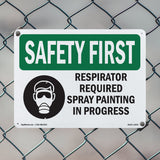Respirator Required Spray Painting With Symbol