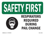 Respirators Required During With Symbol